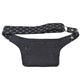 Bauchtasche aus Stoff Schwarz mit kleinem Blumenmuster. Rückansicht.