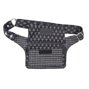 Bauchtasche aus Stoff Schwarz mit kleinem Blumenmuster