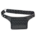 Bauchtasche aus Stoff Schwarz mit Blumenmuster