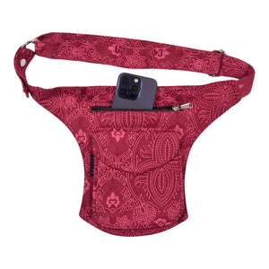 Rote Festival Gürteltasche Madrid mit Smartphone im Hauptfach – praktische Fanny Pack von Nijens
