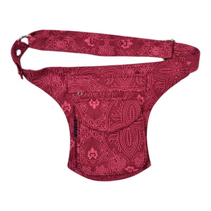 Rote Gürteltasche im Ethno-Stil – Festival Bauchtasche Madrid von Nijens, Vorderansicht