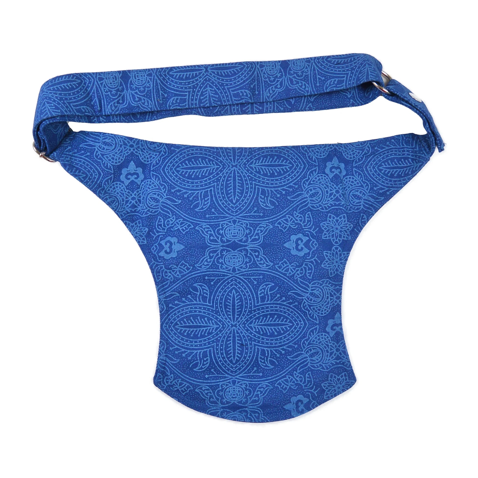 Kräftig blaue Gürteltasche mit Ethno-Design - Rückseite