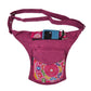 Rosa Gürteltasche im Ethno-Stil mit Mandala-Muster – Festival Bauchtasche mit Handyfach von Nijens, Vorderansicht