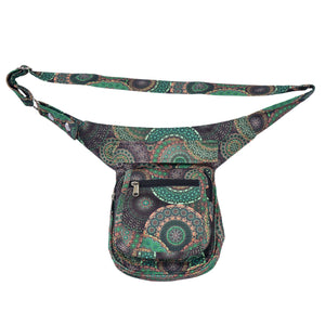 Stylische Hüfttasche mit Mandala-Muster in Grün-Braun – farbenfroher Blickfang für Outdoor & Reisen