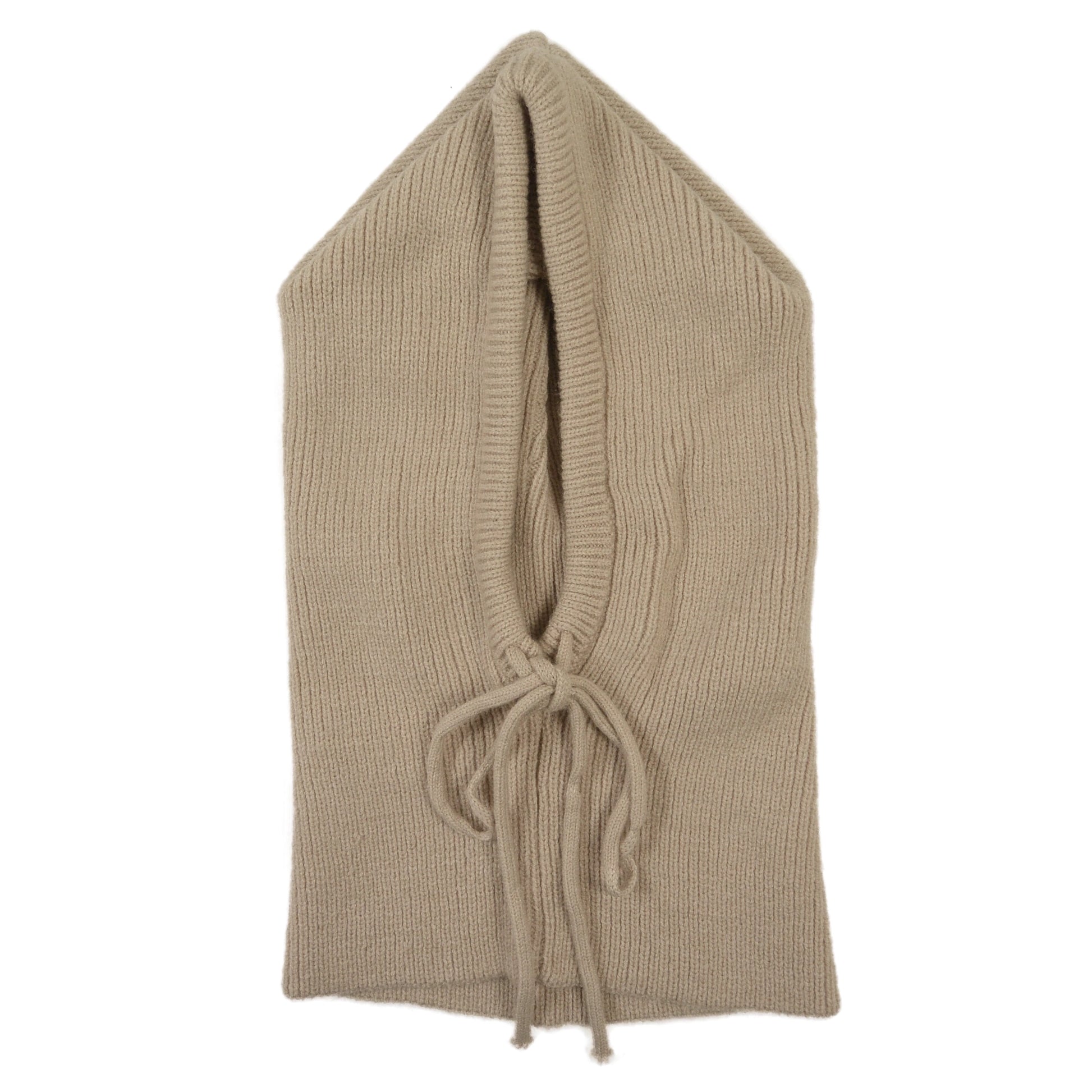 Beige Balaclava aus Viskose – Vorderansicht