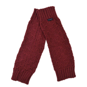 Warme gestrickte Beinstulpen in Bordeauxrot – ideal für Winter, Tanz und Yoga