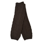 Beinstulpen Lindau in Dunkelbraun mit Zopfmuster aus Acryl und Wolle