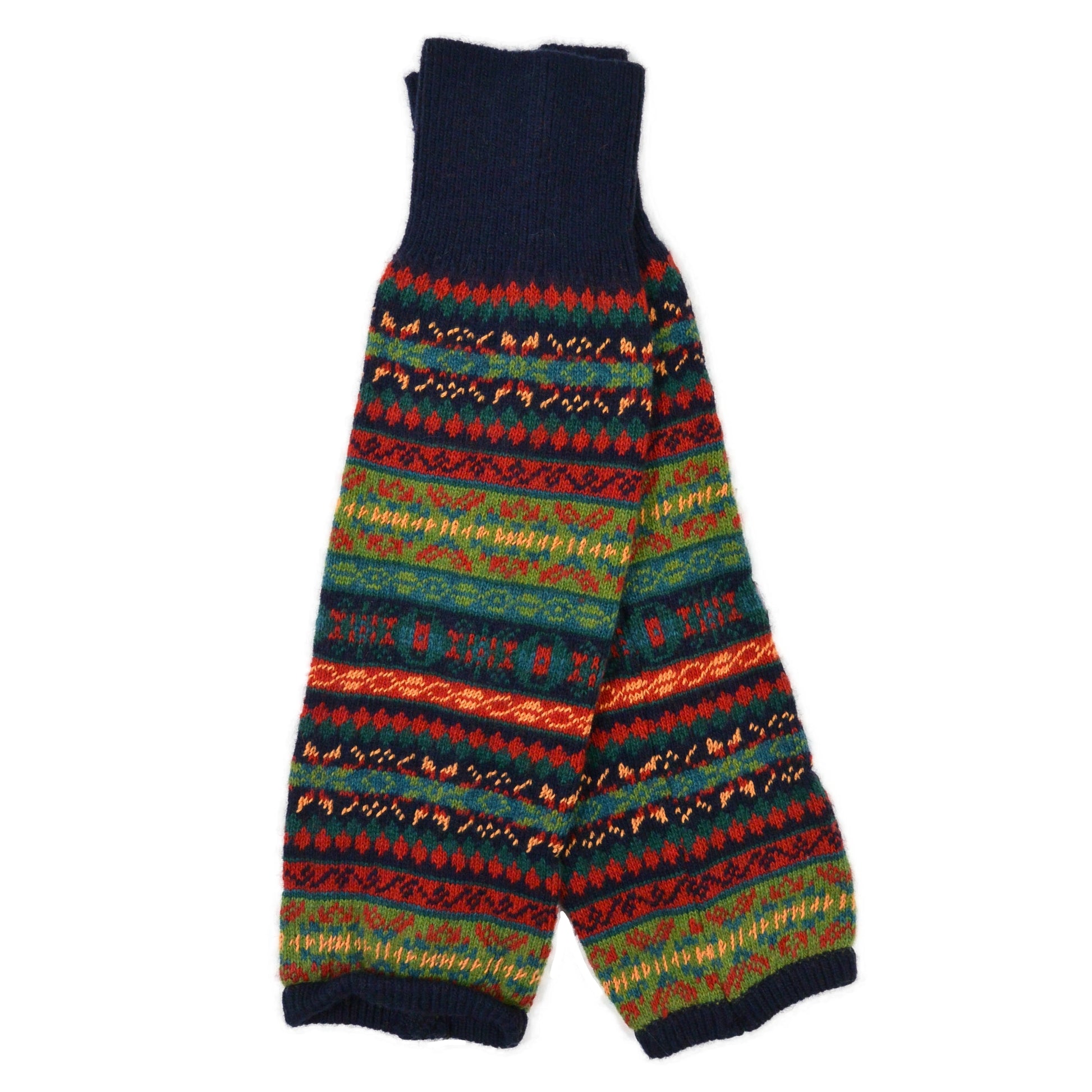 Bunte Beinstulpen mit Jacquard-Strickmuster von Nijens