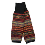 Beinstulpen aus Acryl & Wolle in Schwarz – mit farbenfrohem Strickmuster und elastischen Bündchen. Nijens Shop