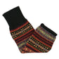 Beinstulpen aus Acryl & Wolle in Schwarz – mit farbenfrohem Strickmuster. Nijens Shop