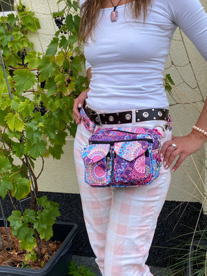 Bauchtasche, UmhĂ€ngetasche aus Stoff, Bunte Mandala-Motive, Beltbag Nijens, Damen Gassitasche