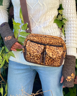 Crossbodybag, Gassi-Tasche mit Fell Leopard - Nijens Shop