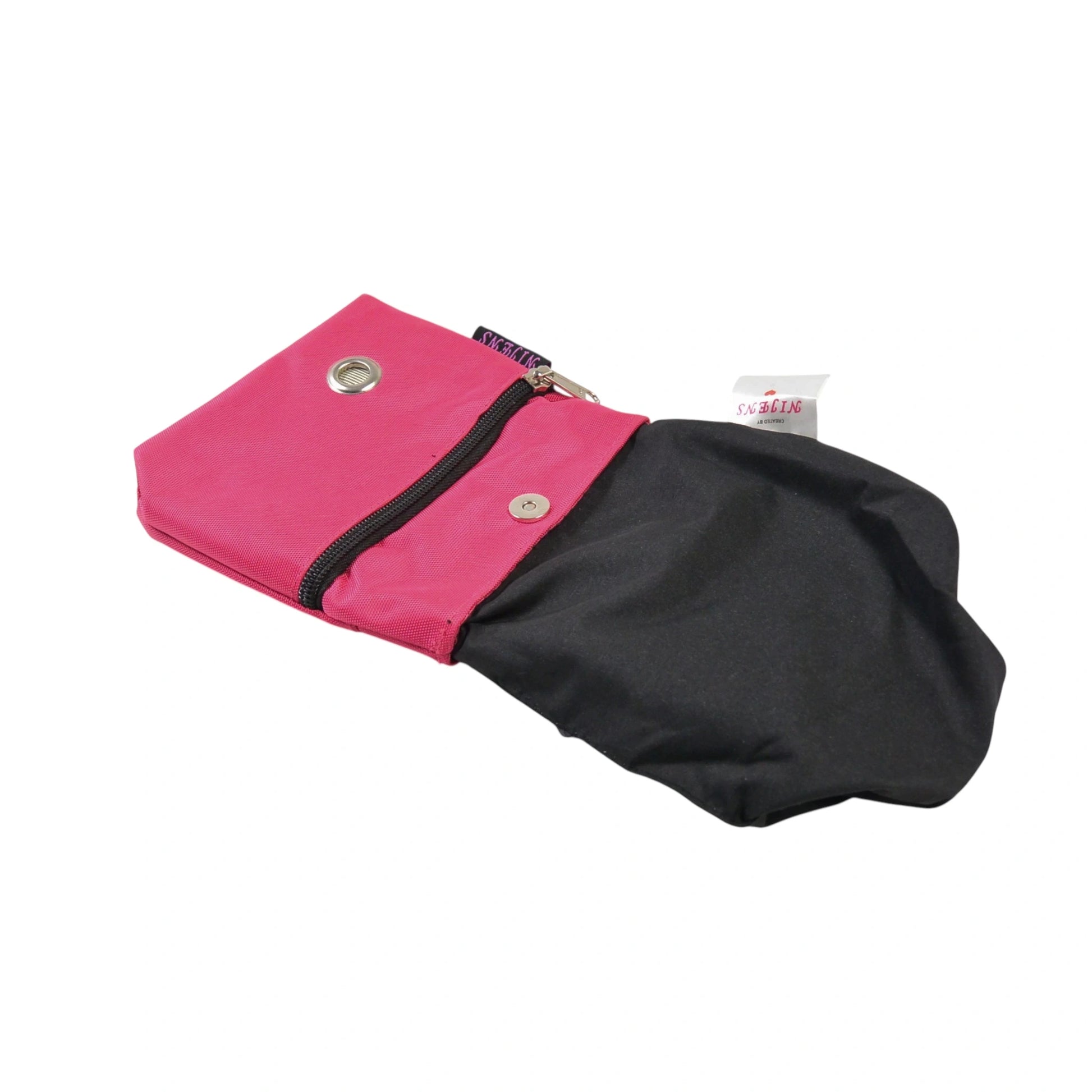 Leckerli-Beuteltasche Rosa Stoff, wasserabweisend mit Hauptfach mit wasserabweisendem Innenfutter
