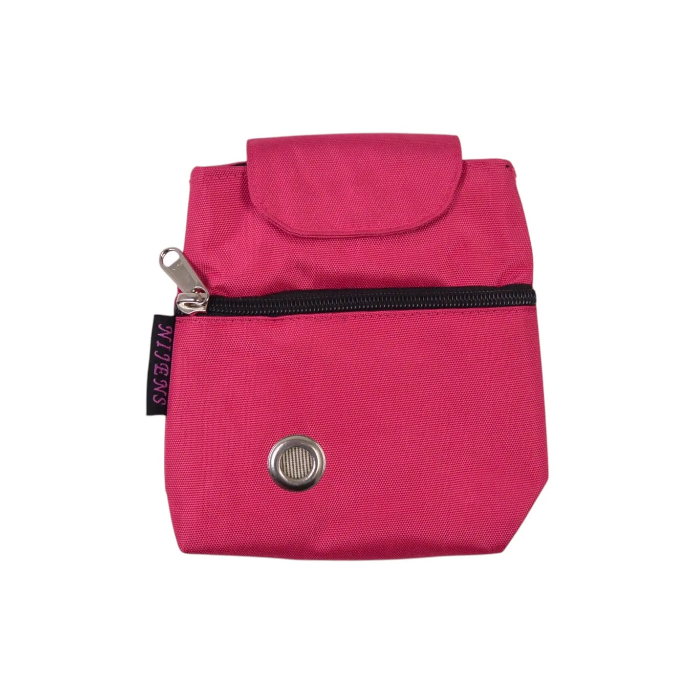 Leckerli-Beuteltasche Rosa Stoff, wasserabweisend mit Fach für Hundekotbeutel