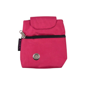 Leckerli-Beuteltasche Rosa Stoff, wasserabweisend mit Fach für Hundekotbeutel