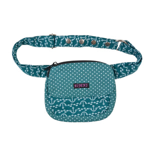 Kinder Gürteltasche Nijens in Türkis mit Anker- und Punkte-Muster, leichte Bauchtasche für Kinder mit verstellbarem Gurt und Reißverschlussfach