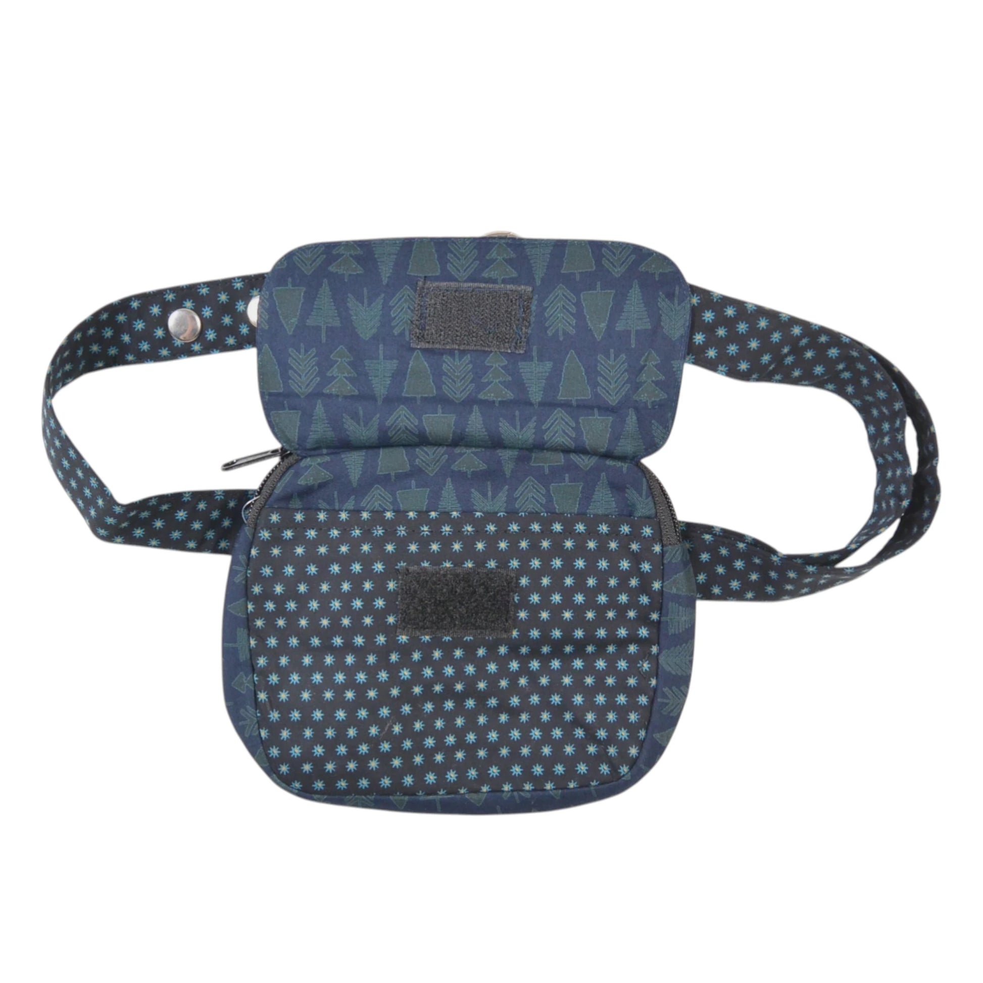 Bauchtasche aus Stoff in Tannengrün mit Muster