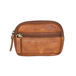 Kleine Beuteltasche Milan Leder Brandy mit Gürtelschlaufen 