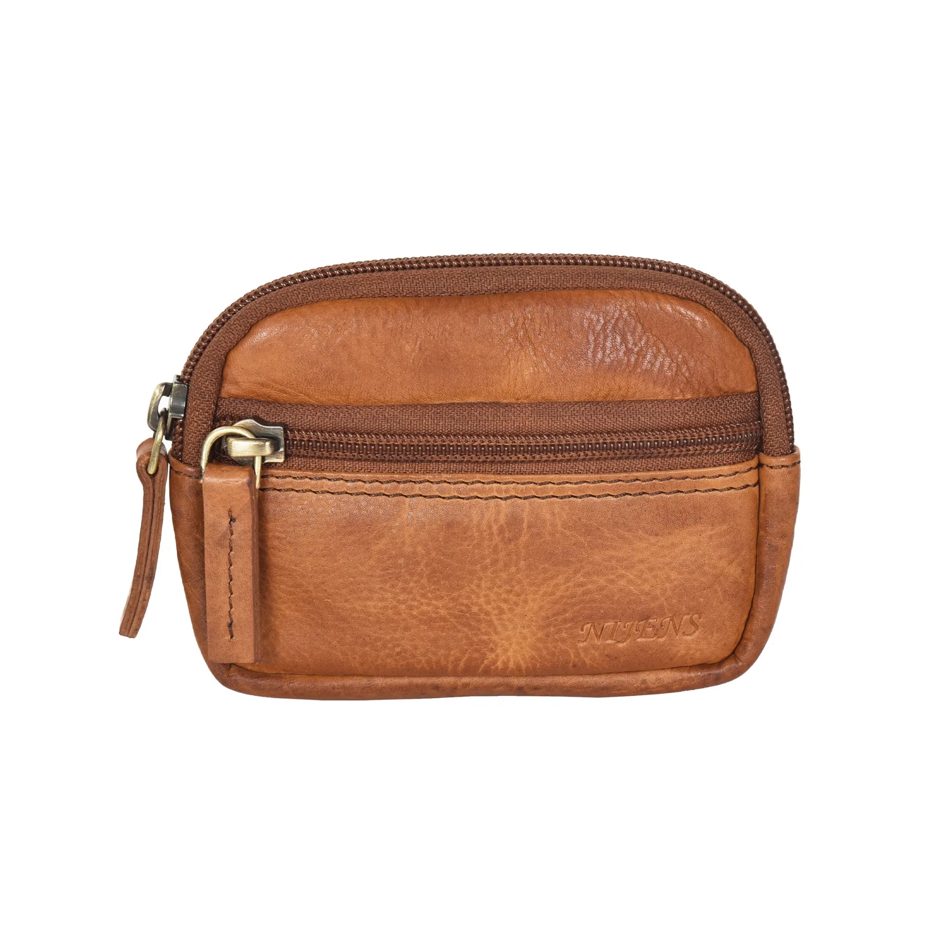 Kleine Beuteltasche Milan Leder Brandy mit Gürtelschlaufen 
