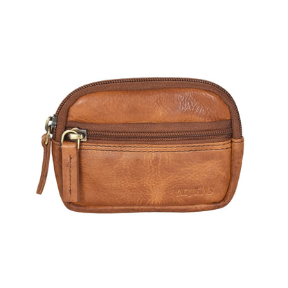 Kleine Beuteltasche Milan Leder Brandy mit Gürtelschlaufen 