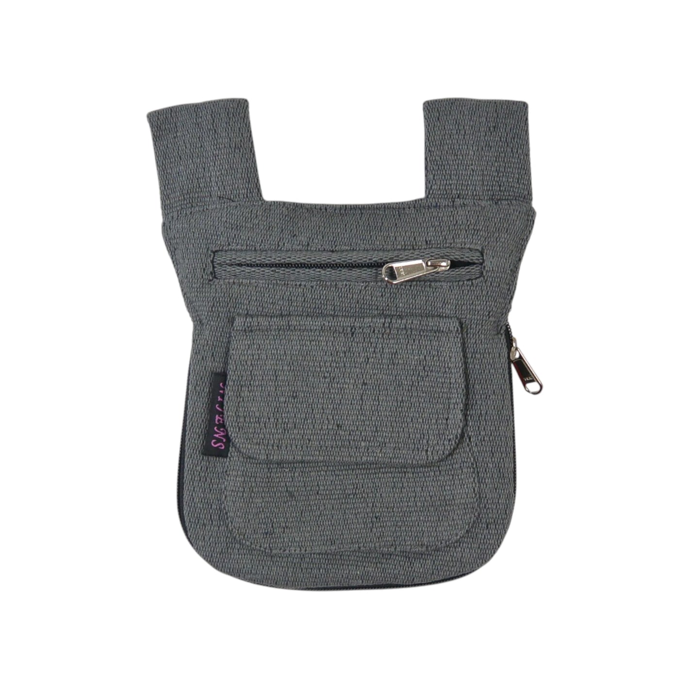 Praktische Gürtel-Beuteltasche in Grau aus robustem Canvas für Alltag und Reisen