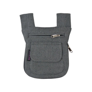 Praktische Gürtel-Beuteltasche in Grau aus robustem Canvas für Alltag und Reisen