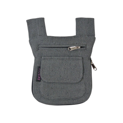 Praktische Gürtel-Beuteltasche in Grau aus robustem Canvas für Alltag und Reisen