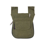 Reversible Canvas-Beuteltasche Olivgrün mit flexiblem Stauraum und praktischem Reißverschluss