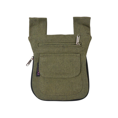 Reversible Canvas-Beuteltasche Olivgrün mit flexiblem Stauraum und praktischem Reißverschluss
