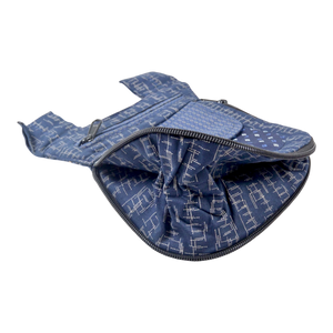 Reversible Beuteltasche mit Gürtelschlaufen aus  Baumwoll-Stoff in Blau Mustermix
