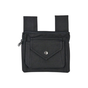 Quadratische Beuteltasche in Schwarz von Nijens mit Druckknopf-Fronttasche