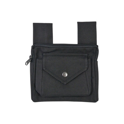 Quadratische Beuteltasche in Schwarz von Nijens mit Druckknopf-Fronttasche