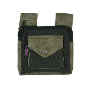 Quadratische Beuteltasche Delhi von Nijens mit Druckknopf-Fronttasche