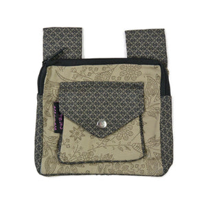 Quadratische Beuteltasche Delhi von Nijens mit Druckknopf-Fronttasche, mit Paisley-Motive