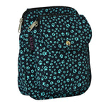 Beuteltasche Gassi-Tasche Stoff-Canvas Teal mit Pfotenmuster.