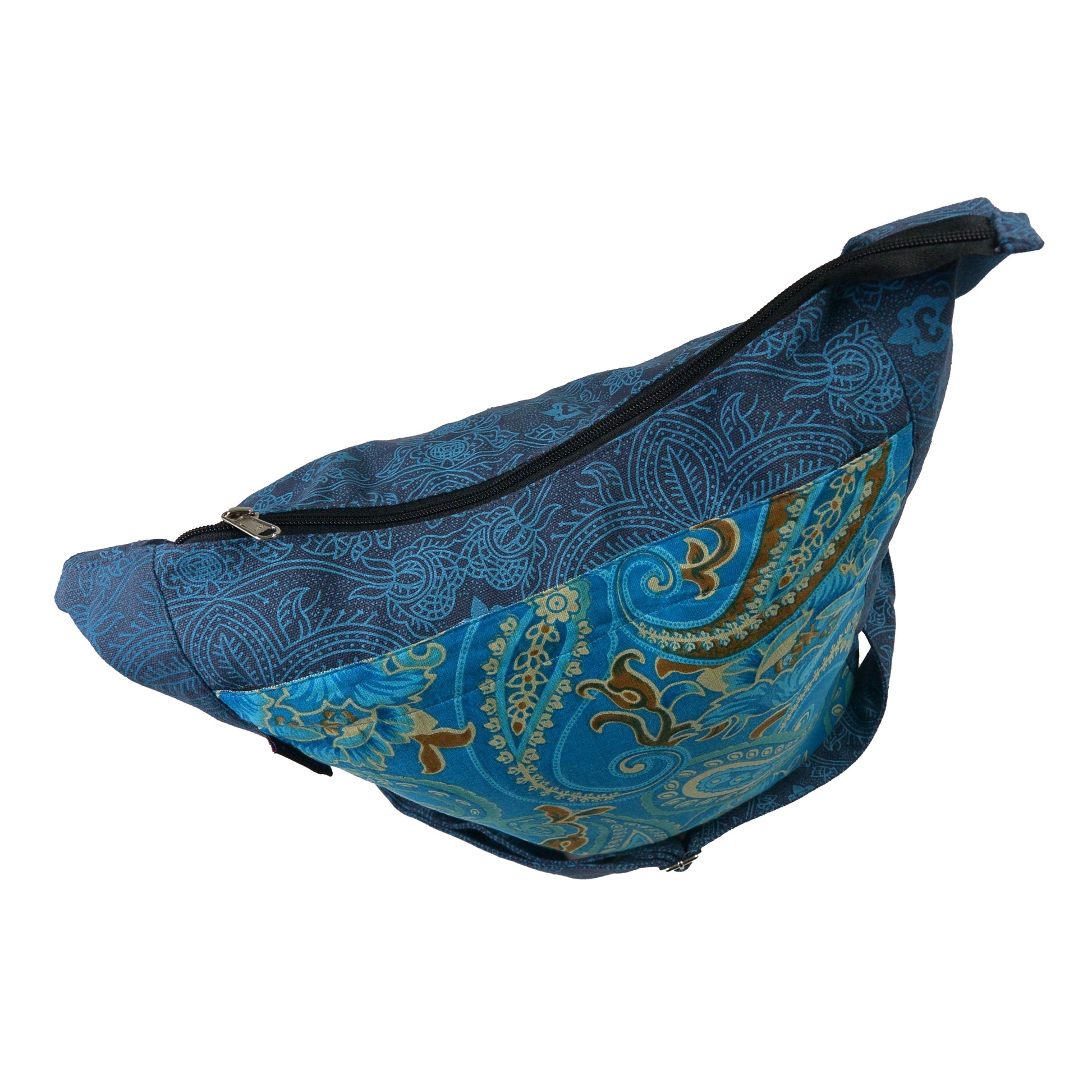 Schultertasche, Strandtasche, Stoff, Paisley in Blau (3. Bild)