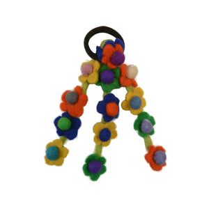 liebevoll gefertigte Haargummi mit Filzblüte Bunt