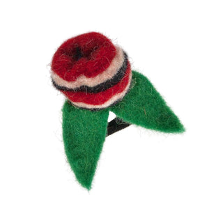Filz Accessoires Blumen-Haargummi aus Wolle - Mix Flachs Nijens Shop
