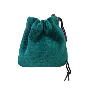 Leckerli-Beutel mit Kordelzug aus Baumwoll- Canvasstoff, Türkis.