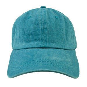 Frontansicht: Cap, Schirmmütze aus 100 % Baumwolle Blau in gewaschener Optik – lässige Schirmmütze im Vintage-Stil.