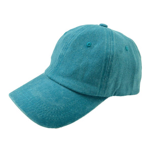 Seitenansicht: Cap, Schirmmütze aus 100 % Baumwolle Blau in gewaschener Optik – lässige Schirmmütze im Vintage-Stil.