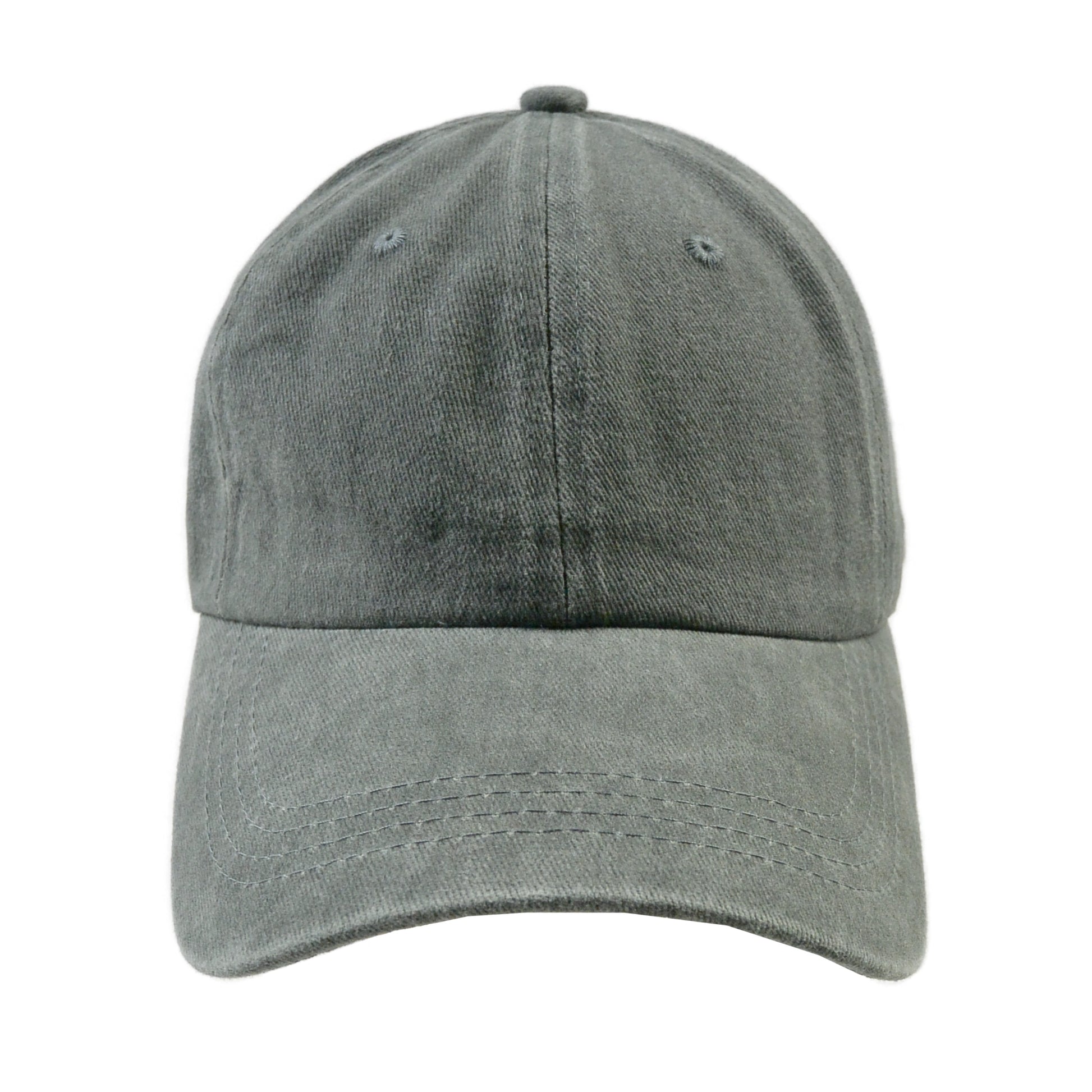 Frontansicht: Cap, Schirmmütze aus 100 % Baumwolle Grau in gewaschener Optik – lässige Schirmmütze im Vintage-Stil.