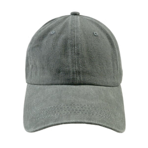 Frontansicht: Cap, Schirmmütze aus 100 % Baumwolle Grau in gewaschener Optik – lässige Schirmmütze im Vintage-Stil.