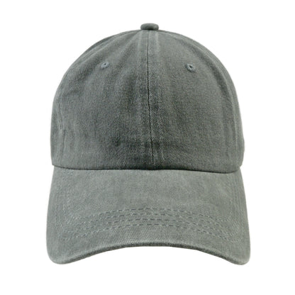 Frontansicht: Cap, Schirmmütze aus 100 % Baumwolle Grau in gewaschener Optik – lässige Schirmmütze im Vintage-Stil.