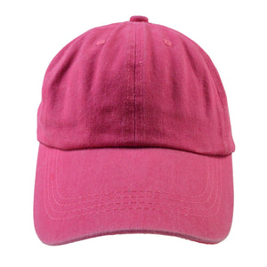 Frontansicht: Cap, Schirmmütze aus 100 % Baumwolle Pink in gewaschener Optik – lässige Schirmmütze im Vintage-Stil.