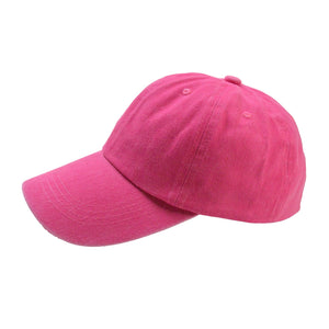 Seitenansicht: Cap, Schirmmütze aus 100 % Baumwolle Pink in gewaschener Optik – lässige Schirmmütze im Vintage-Stil.