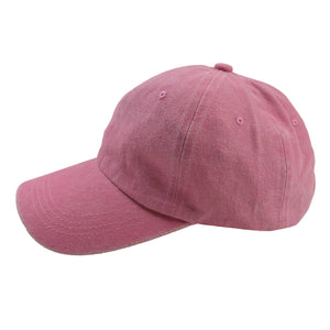 Seitenansicht: Cap, Schirmmütze aus 100 % Baumwolle Altrosa in gewaschener Optik – lässige Schirmmütze im Vintage-Stil.
