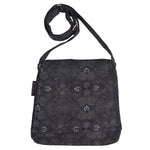 Kleine Tasche mit dem verstellbarem Riemen, Stoff-Baumwolle schwarze Farbe
