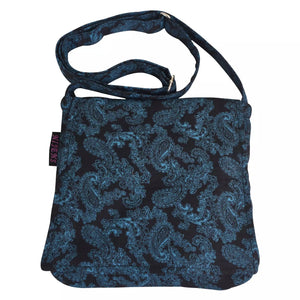 Nijens Kleine Tasche Stoff Umhängetasche mit Paisley Blau