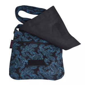 Nijens Kleine Tasche Stoff Umhängetasche mit Paisley Blau 2